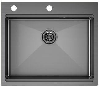 Мойка кухонная Paulmark Kroner-Pro PM705951-GM воронёная сталь